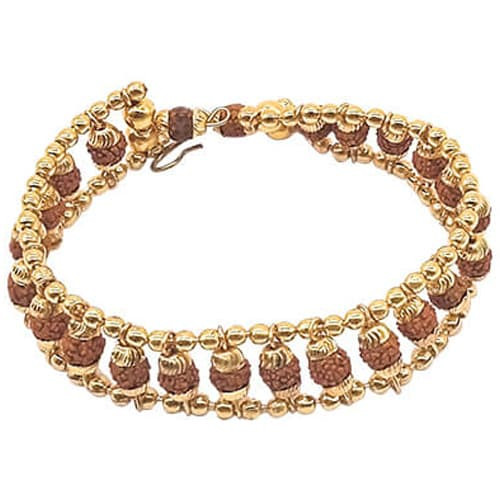 Rudraksha Bracelet Golden Covering